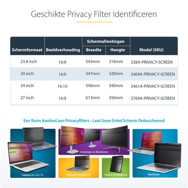 StarTech.com 24 inch 16:9 Computer Monitor Privacy Filter, Hangend Acryl Security Filter, Snel te installeren Privacy Screen, Mo - Afbeelding 12