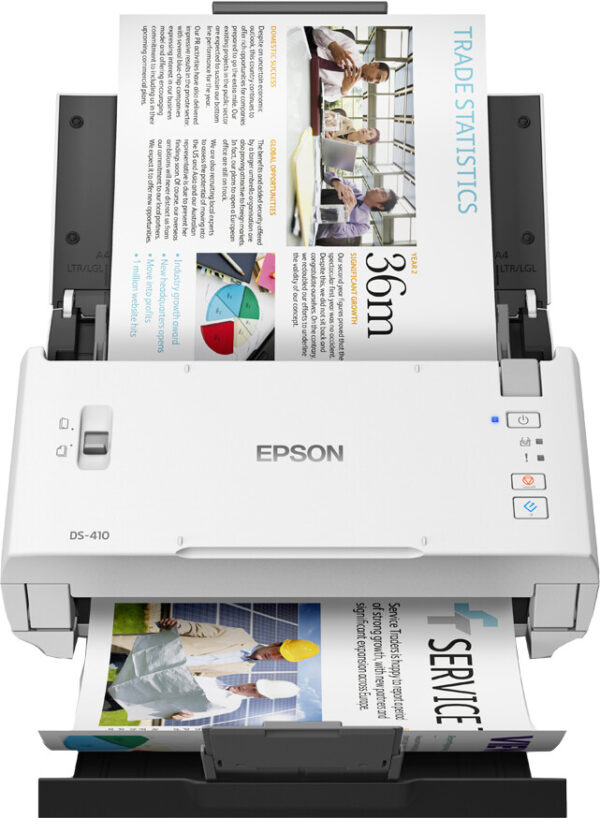 Epson WorkForce DS-410 compacte zakelijke sheet-fed A4-scanner met automatische documentinvoer voor 50 vellen en Document Captur