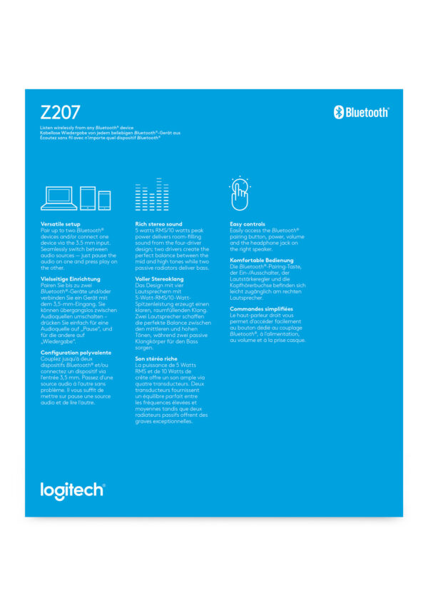 Logitech Z207 Wit Bedraad en draadloos 5 W - Afbeelding 10