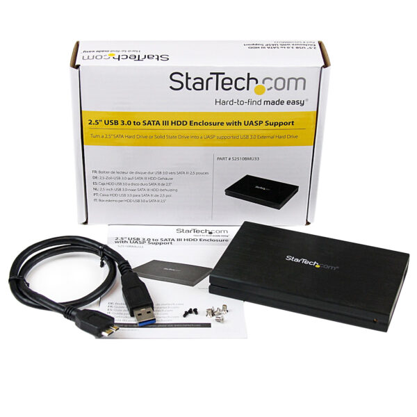 StarTech.com 2.5" Aluminum USB 3.0 Externe SATA III SSD Harde Schijf Behuizing met UASP, SATA 6 Gbps, Draagbare HDD/SSD Hard Dri - Afbeelding 6