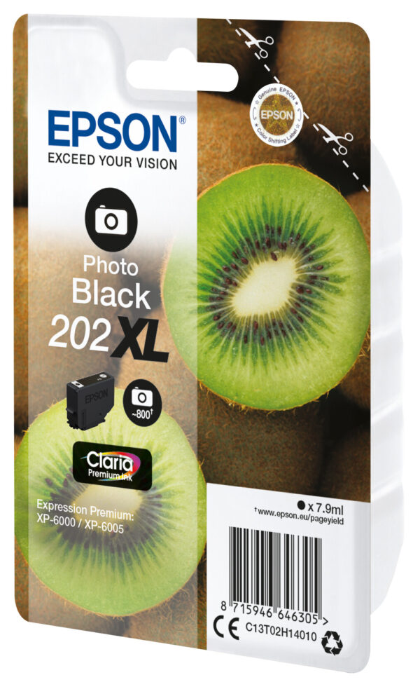 Epson Kiwi Singlepack Photo Black 202XL Claria Premium Ink - Afbeelding 2