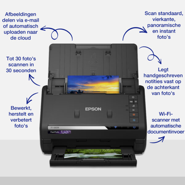 Epson FastFoto FF-680W snelle A4-fotoscanner met automatische invoer en Wi-Fi-connectiviteit - Afbeelding 8