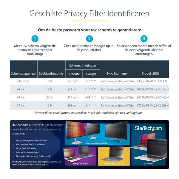 StarTech.com 24-inch 16:9 Gold Monitor Privacy Filter, Omkeerbare Filter met Verhoogde Privacy, Glanzende Computer Security Filt - Afbeelding 11