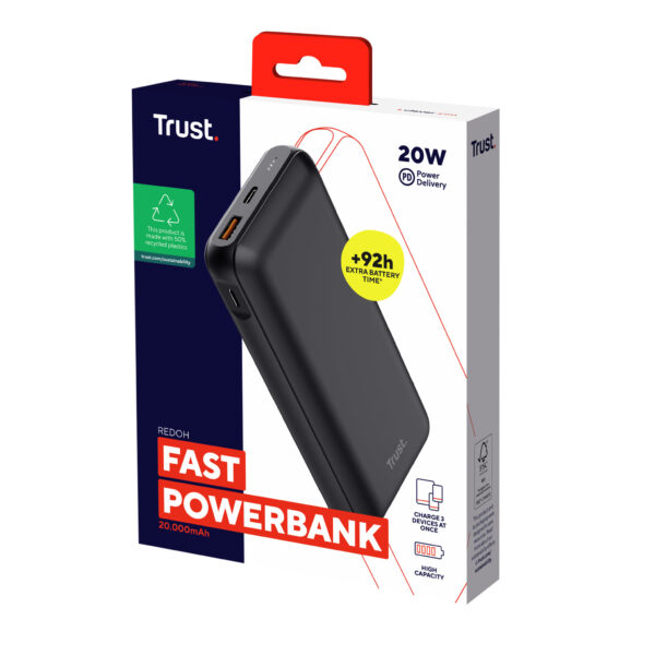 Trust Redoh Lithium-Ion (Li-Ion) 20000 mAh Zwart - Afbeelding 5