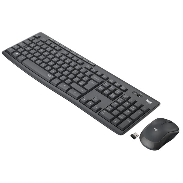 Logitech MK295 Silent Wireless Combo toetsenbord Inclusief muis Kantoor RF Draadloos AZERTY Belgisch Grafiet