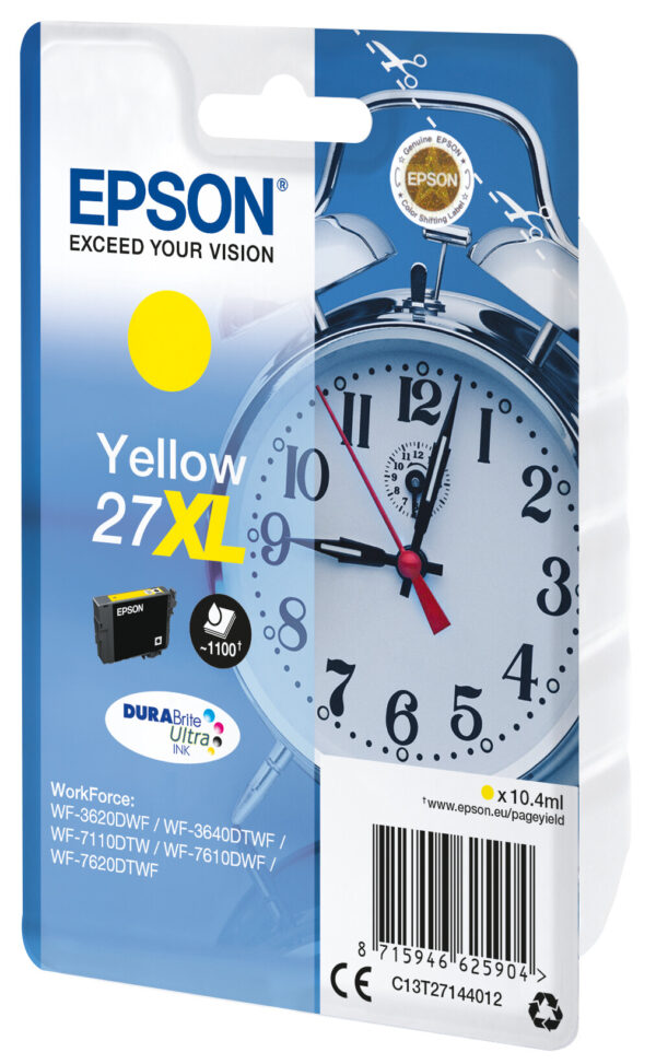 Epson Alarm clock Singlepack Yellow 27XL DURABrite Ultra Ink - Afbeelding 2