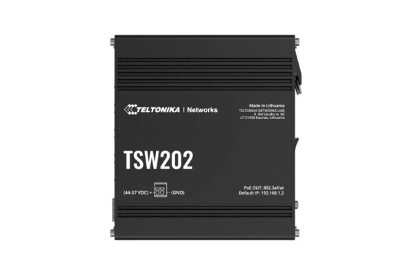 Teltonika TSW202 Managed L2 Gigabit Ethernet (10/100/1000) Power over Ethernet (PoE) Aluminium, Blauw