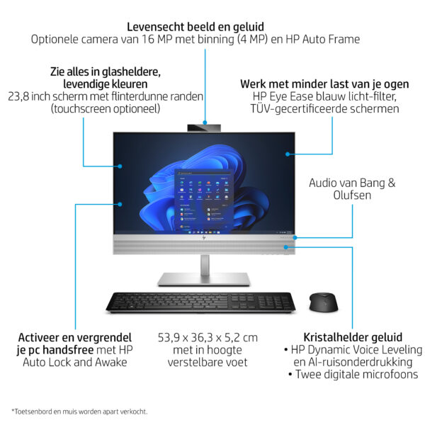 HP EliteOne 840 G9 Intel® Core™ i5 i5-14500 60,5 cm (23.8") 1920 x 1080 Pixels Touchscreen Alles-in-één-pc 16 GB DDR5-SDRAM 512 - Afbeelding 3