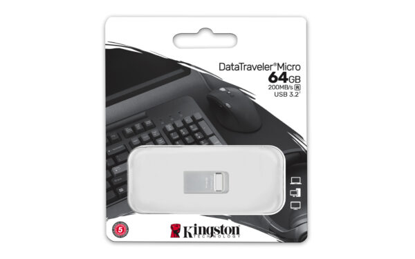 Kingston Technology DataTraveler 64GB Micro 200MB/s Metal USB 3.2 Gen 1 - Afbeelding 4