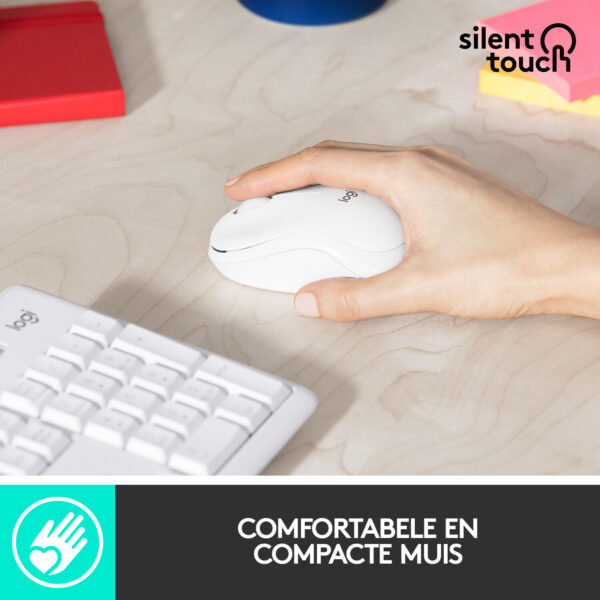 Logitech MK295 Silent Wireless Combo toetsenbord Inclusief muis Kantoor RF Draadloos AZERTY Frans Wit - Afbeelding 4