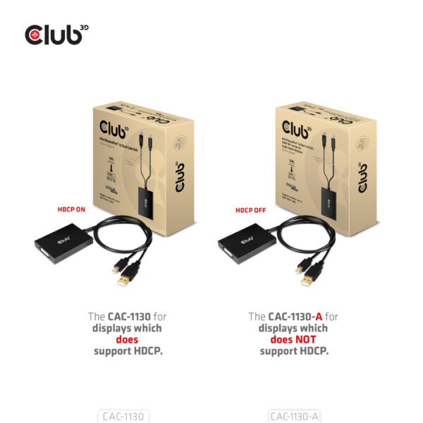 CLUB3D Mini DisplayPort to Dual Link DVI, HDCP OFF version for Apple Cinema Displays Active Adapter - Afbeelding 6