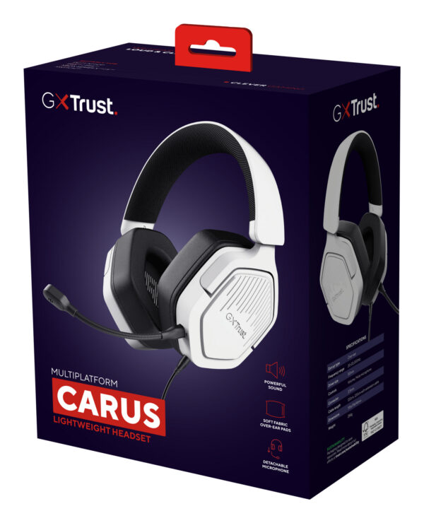 Trust GXT492W Carus Headset Bedraad Hoofdband Gamen Wit - Afbeelding 8