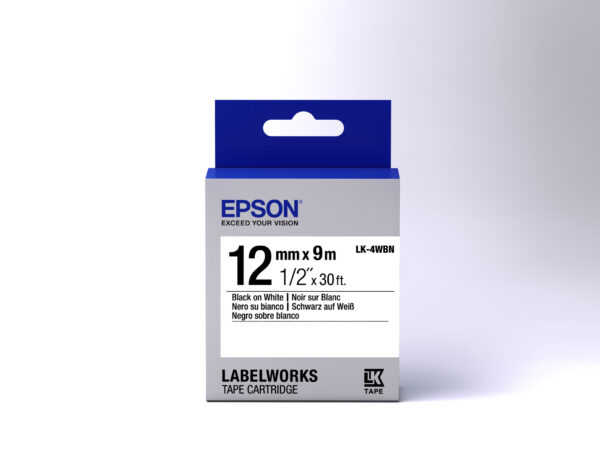 Epson Standard Tape - LK-4WBN Std Blk/Wht 12/9 - Afbeelding 2