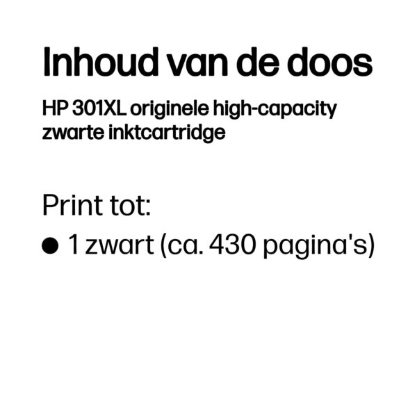 HP 301XL originele high-capacity zwarte inktcartridge - Afbeelding 8