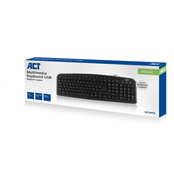 ACT USB Multimedia toetsenbord (Azerty/BE layout) - Afbeelding 2