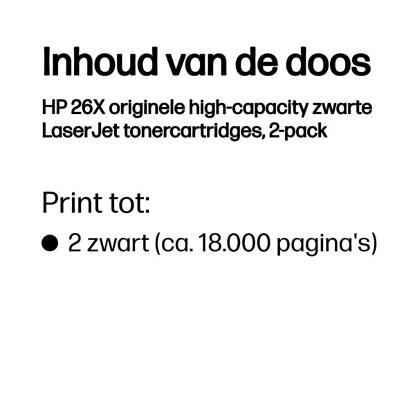 HP 26X originele high-capacity zwarte LaserJet tonercartridges, 2-pack - Afbeelding 10