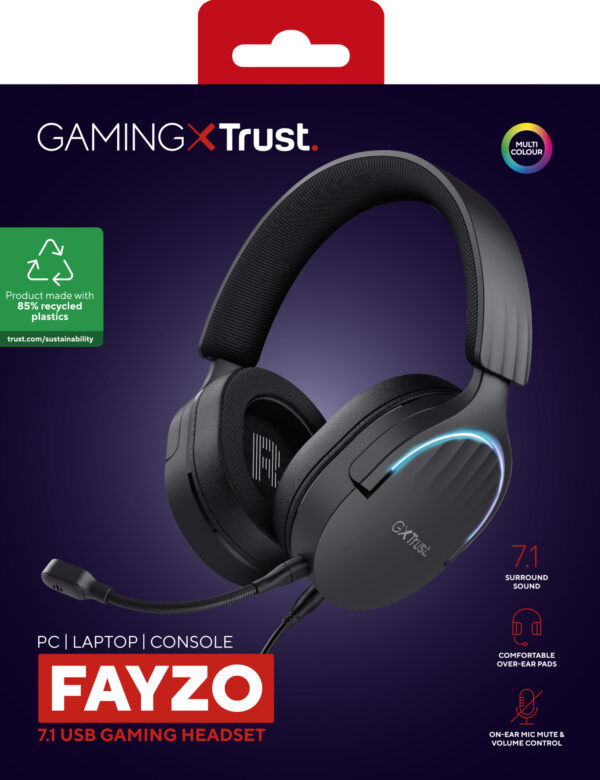 Trust GXT 490 FAYZO Headset Bedraad Hoofdband Gamen USB Type-A Zwart - Afbeelding 9