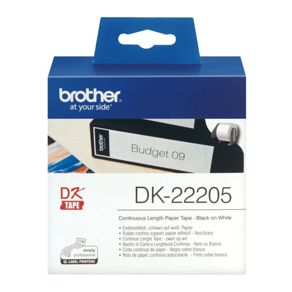 Brother DK-22205 labelprinter-tape Zwart op wit - Afbeelding 3