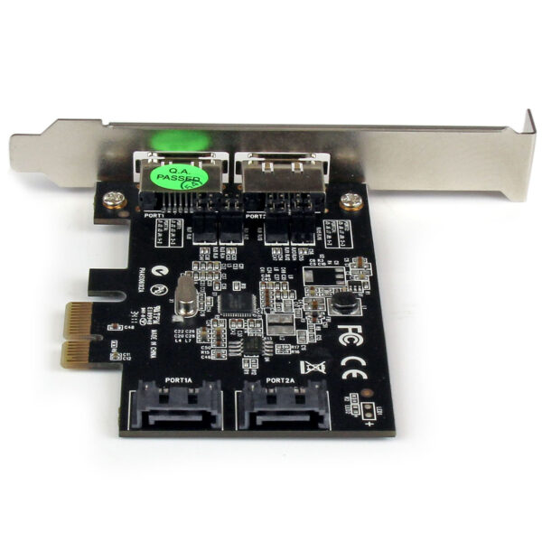 StarTech.com 2 Port PCI Express SATA 6 Gbps eSATA Controller Kaart, Dual Port PCIe SATA III Card, 2 Int/2 Ext, SATA III 6Gbps - Afbeelding 3