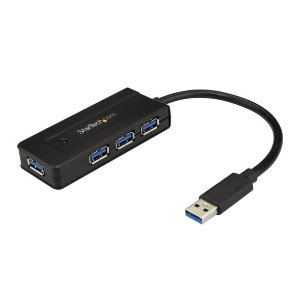 StarTech.com 4 Port USB 3.0 Hub SuperSpeed met Fast Charge, Portable USB 3.2 Gen 1 Type-A Laptop/Desktop Hub, USB Bus Power/Self