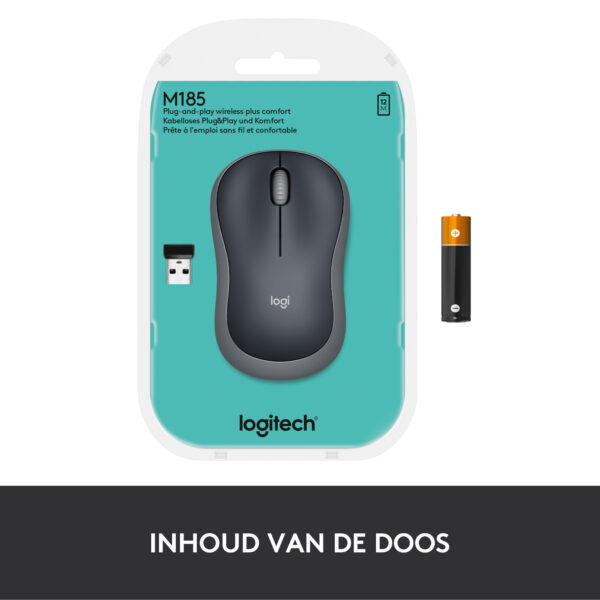 Logitech M185 muis Kantoor Ambidextrous RF Draadloos Optisch 1000 DPI - Afbeelding 10