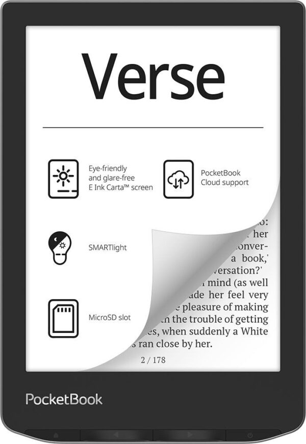 PocketBook Verse e-book reader 8 GB Wifi Zwart, Zilver