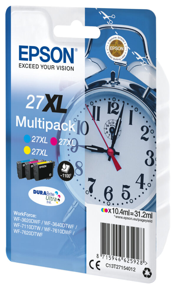 Epson Alarm clock Multipack 3-colour 27XL DURABrite Ultra Ink - Afbeelding 2