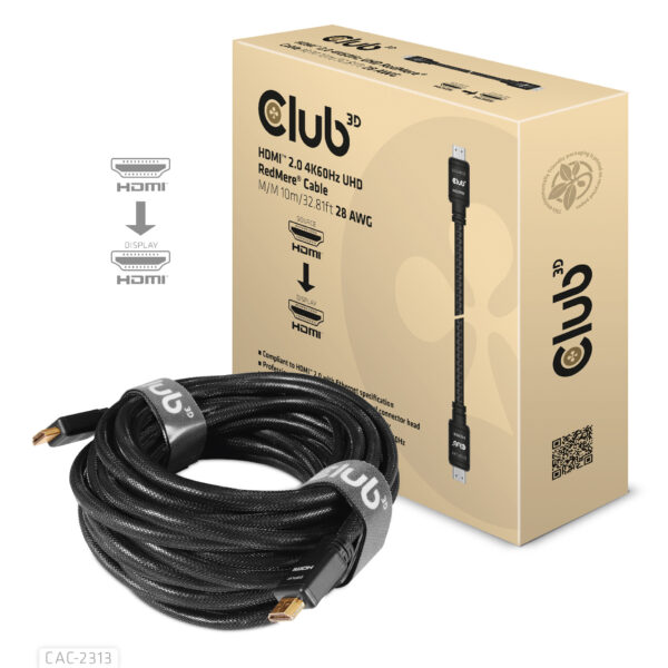 CLUB3D HDMI 2.0 4K60Hz RedMere Kabel 10 meter