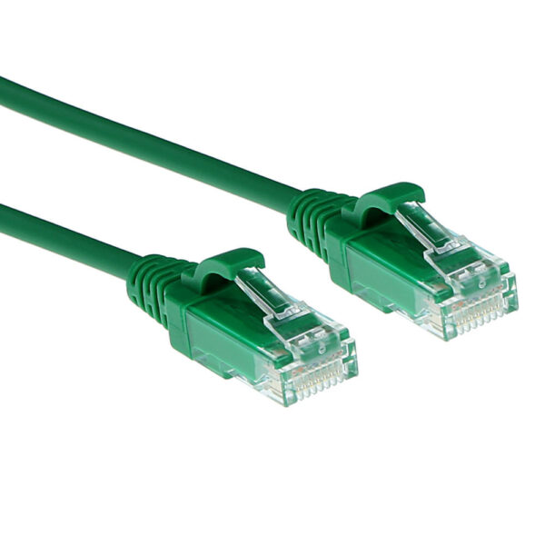 ACT Groene 3 meter LSZH U/UTP CAT6 datacenter slimline patchkabel snagless met RJ45 connectoren