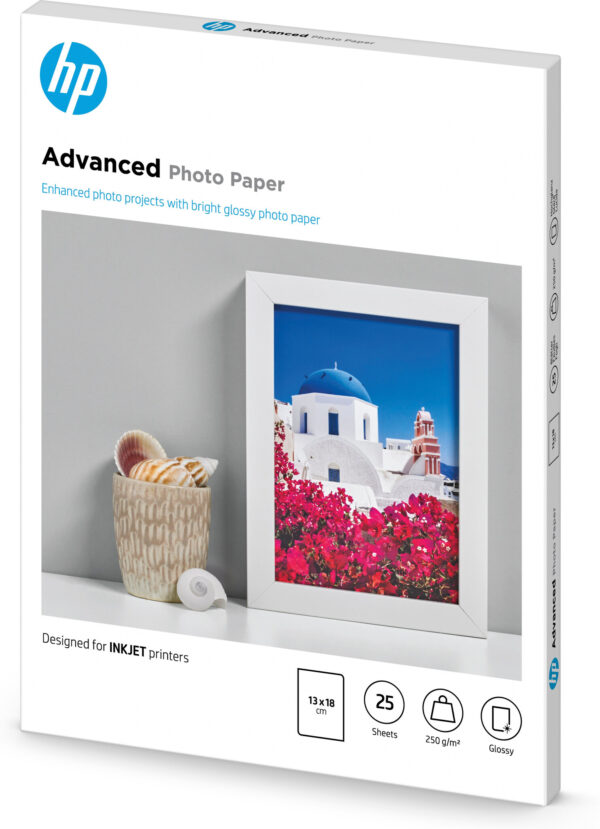 HP Advanced fotopapier, glanzend, 250 g/m2, 13 x 18 cm (127 x 178 mm), 25 vellen - Afbeelding 2