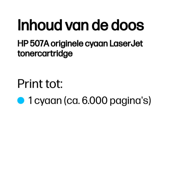 HP 507A originele cyaan LaserJet tonercartridge - Afbeelding 9