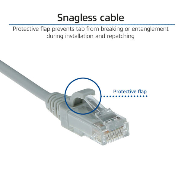 ACT Grijze 2 meter LSZH U/UTP CAT6 datacenter slimline patchkabel snagless met RJ45 connectoren - Afbeelding 5