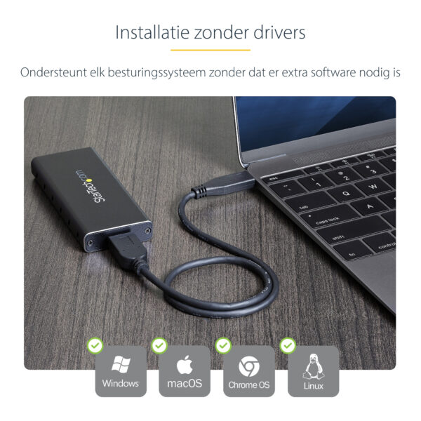 StarTech.com M.2 naar SATA SSD behuizing USB 3.1 (10Gbps) met USB-C kabel externe behuizing - Afbeelding 9