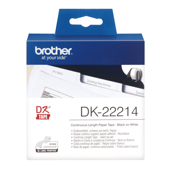 Brother DK-22214 labelprinter-tape Zwart op wit - Afbeelding 3