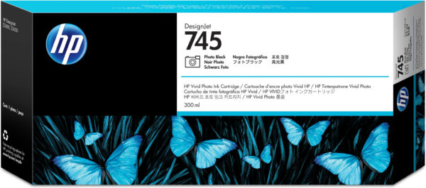 HP 745 zwarte DesignJet fotoinktcartridge, 300 ml