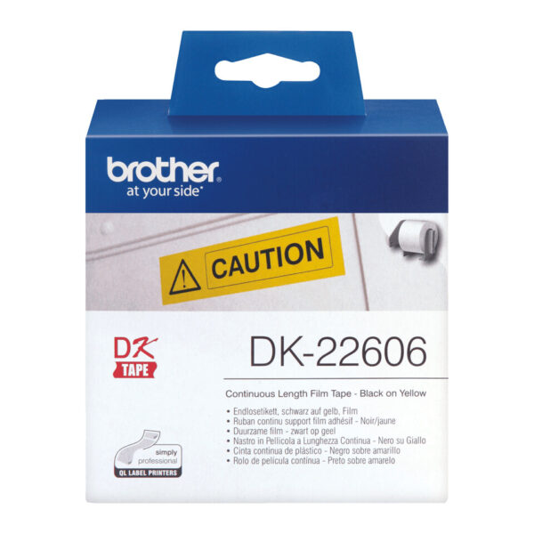 Brother DK-22606 labelprinter-tape Zwart op geel - Afbeelding 4