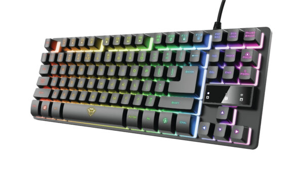 Trust GXT 833 Thado TKL toetsenbord Gamen USB Belgisch Zwart, Zilver