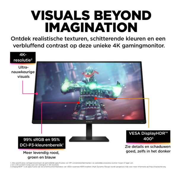 OMEN by HP 27 inch UHD 144 Hz gamingmonitor - OMEN 27k - Afbeelding 3