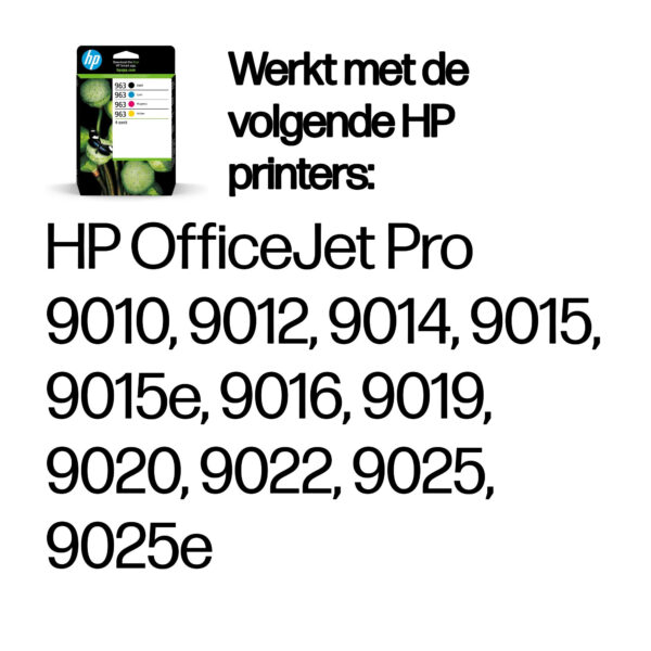 HP 963 4-pack originele inktcartridges zwart/cyaan/magenta/geel - Afbeelding 10