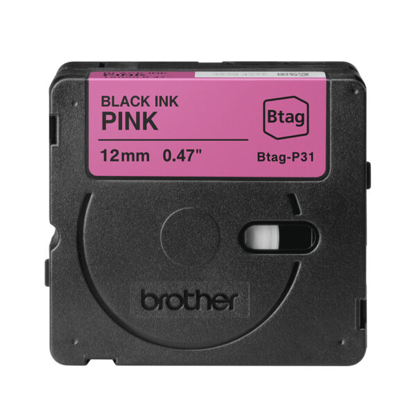 Brother BTAG-P31 labelprinter-tape Zwart op roze - Afbeelding 2