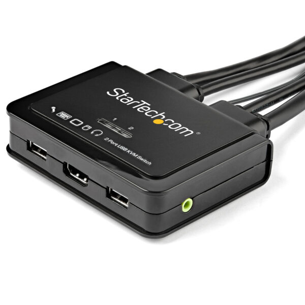 StarTech.com 2-poorts HDMI KVM switch met geïntegreerde kabels USB 4K 60Hz - Afbeelding 2