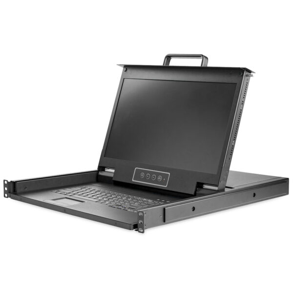 StarTech.com Single Port KVM Rack Console, HD 1080p, KVM Switch met 17" LCD Scherm voor Server Rack, Universele 1U LCD KVM Lade