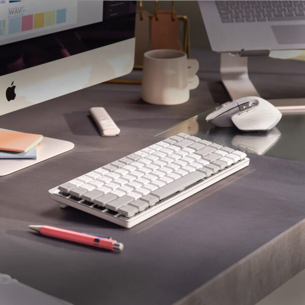 Logitech MX Mini Mechanical for Mac toetsenbord Kantoor Bluetooth QWERTZ Zwitsers Grijs, Wit - Afbeelding 3