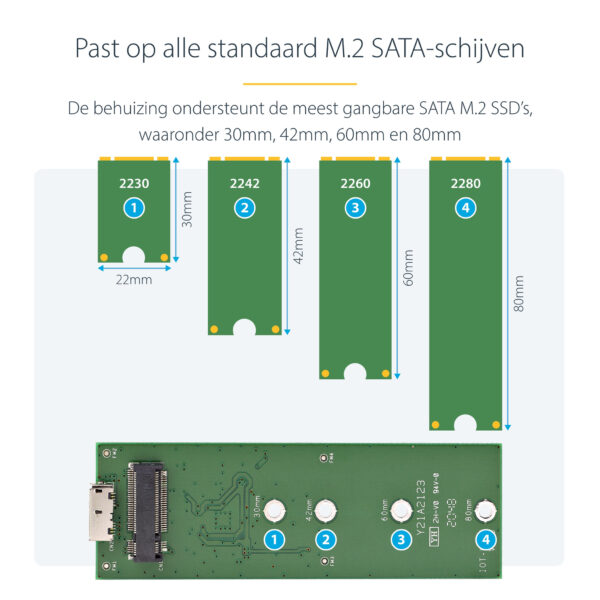 StarTech.com M.2 naar SATA SSD behuizing USB 3.1 (10Gbps) met USB-C kabel externe behuizing - Afbeelding 8