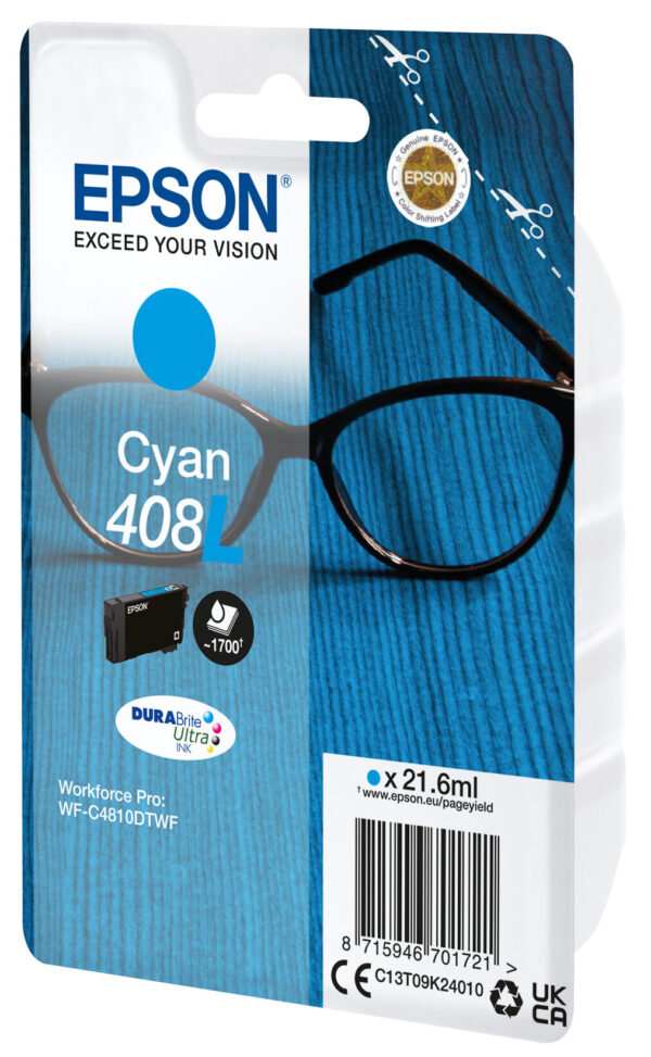 Epson Singlepack Cyan 408L DURABrite Ultra Ink - Afbeelding 2