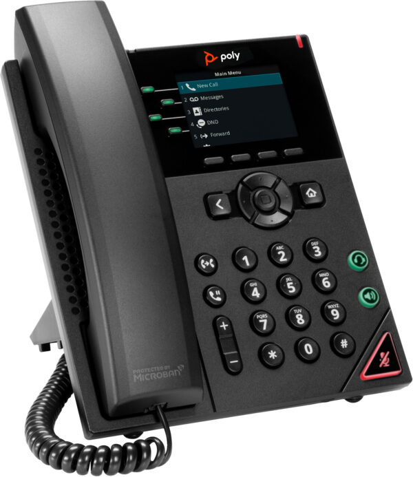 POLY VVX 250 4-lijns IP-telefoon met PoE-ondersteuning - Afbeelding 3