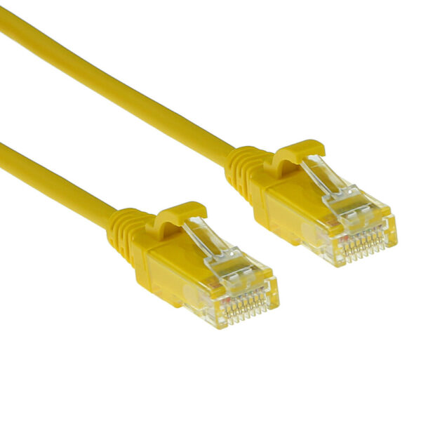 ACT Gele 0.5 meter LSZH U/UTP CAT6 datacenter slimline patchkabel snagless met RJ45 connectoren