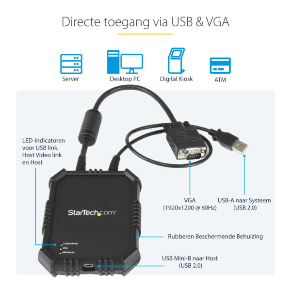 StarTech.com USB 2.0 KVM console - draagbare laptop Crash cart adapter met bestandsoverdracht & video-opname - Afbeelding 10