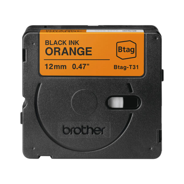 Brother BTAG-T31 labelprinter-tape Zwart op oranje - Afbeelding 2