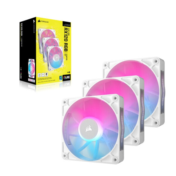 Corsair iCUE LINK RX120 RGB Computer behuizing Ventilator 12 cm Wit 3 stuk(s) - Afbeelding 2